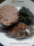 Simple deep fried fish with ugali and mchicha