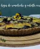 Tarta de hojas de remolacha y cebolla caramelizada