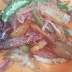 A picture of Honey chilli potato.