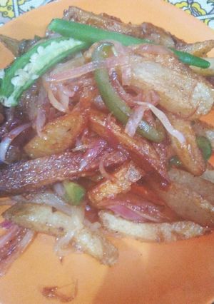A picture of Honey chilli potato.