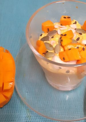 A picture of Mousse de Mango Or Mango Fool (No Cook Recipe).