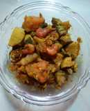 Pumpkin Arbi curry with seafood Assamese style