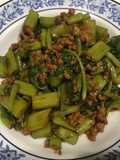 ผัดผักบุ้งพริกแกงหมูสับ(คีโต)