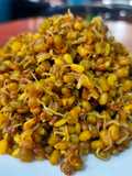 Fangavela mug ane math / sprouted mung and moth beans stir fry