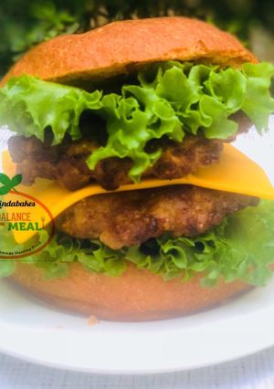 A picture of Whole Wheat Hamburger with Beef and Cheese Filling.