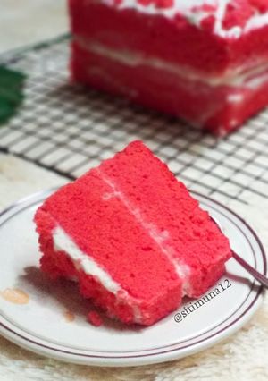 Foto resep Redvelvet / strawberry cake kukus