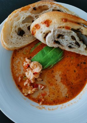 A picture of Lobster bisque.