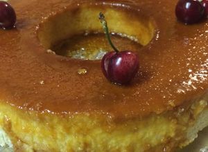 Una foto de Flan de elote