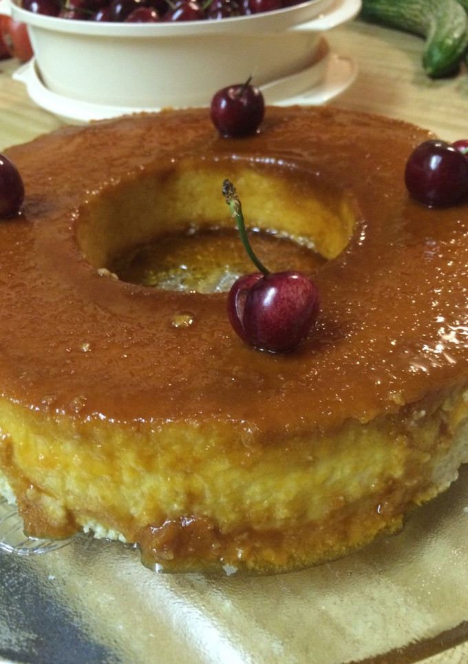 Una foto de Flan de elote