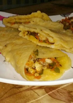 A picture of Paneer stuff corn chilla.