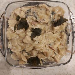 A picture of Creamy Chicken Tuscan Pasta.