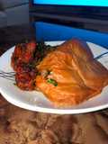 Moi moi,smoked pork meat with utazi