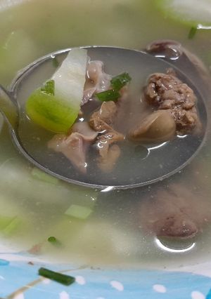 Hình của món Canh bí xanh nấu lòng gà.
