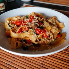 A picture of Quick vegetable fettuccine.