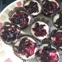 Manhatan cheesecake cupcakes A picture of Manhatan cheesecake cupcakes.