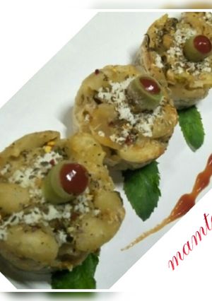 A picture of Cheesy veg macaroni muffins.