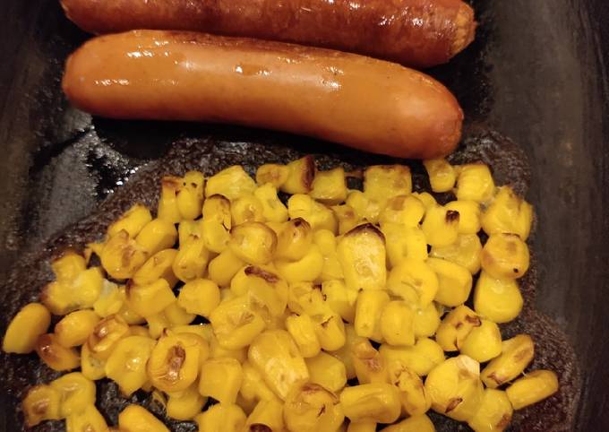 Oven Cooked Sausage and Corn