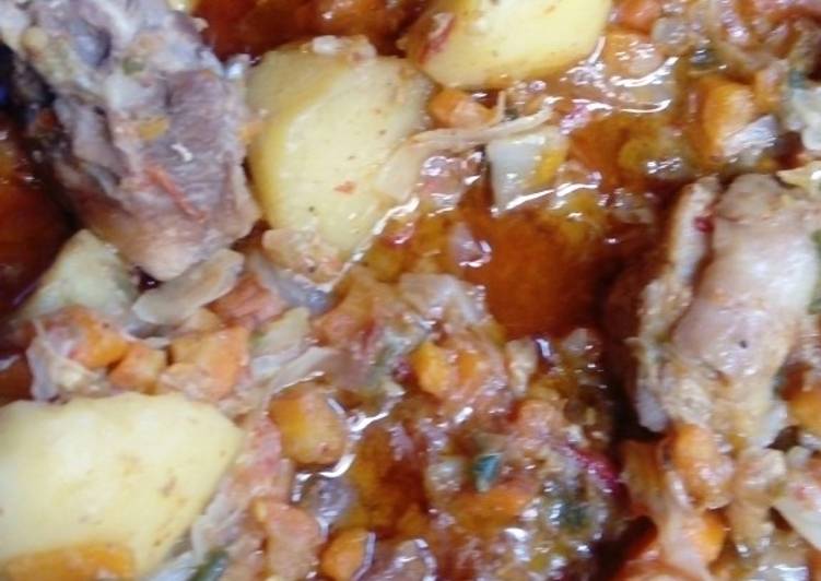 Steps to Prepare Award-winning Irish potatoes sauce with chicken