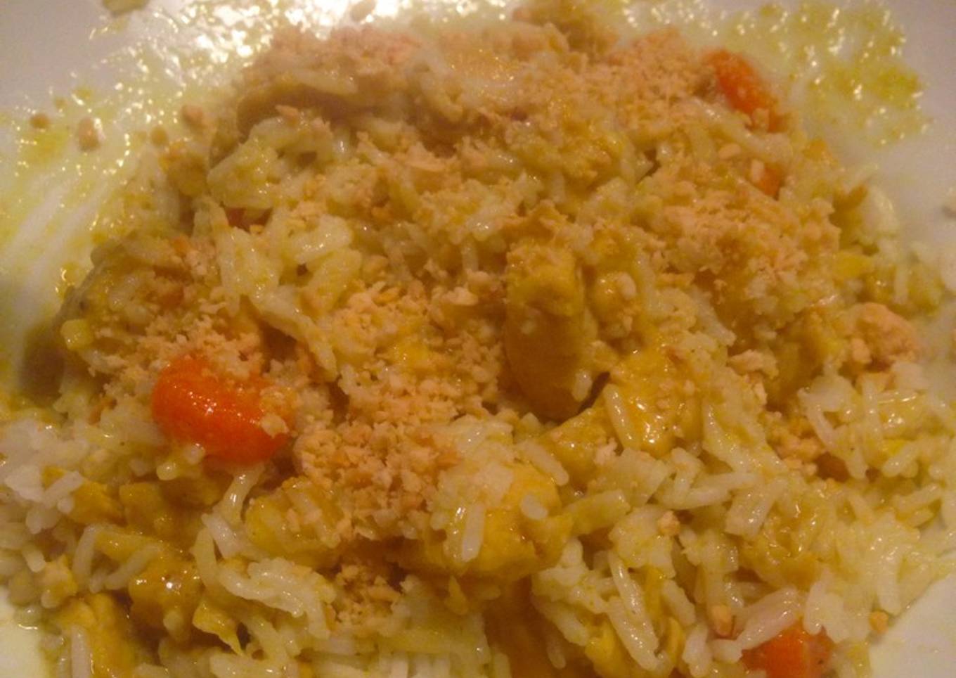 Pollo al curry y arroz Basmati