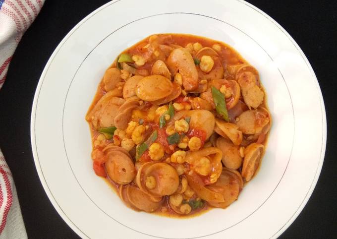 58. Udang Sosis Saus Asam Manis Pedas