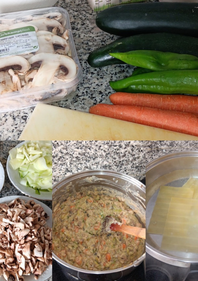 Una foto de Lasaña de verduras y atún