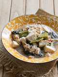 Sayur Sawi Asin Tahu Ayam