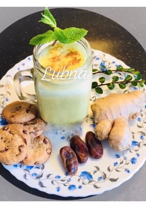 A picture of Date and Turmeric Latte:.