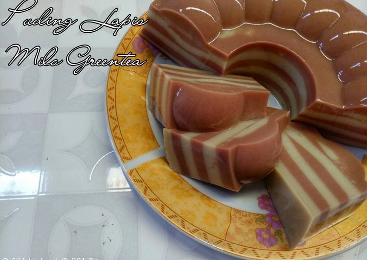 Bagaimana Membuat Puding Lapis Milo Greentea, Lezat Sekali