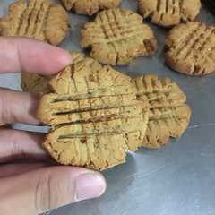 A picture of Ubi cookies gluten free, eggless, dairy free.