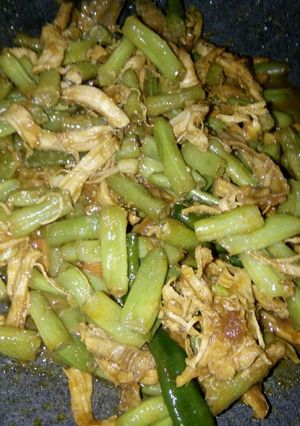 Foto resep Buncis Ayam Suwir masak Kecap