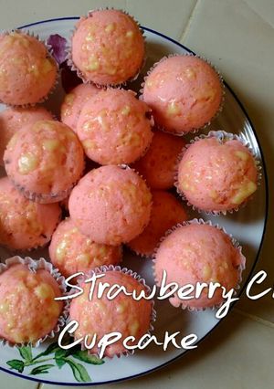 Foto resep Strawberry Cheese Cupcake - Kukus/Steamed