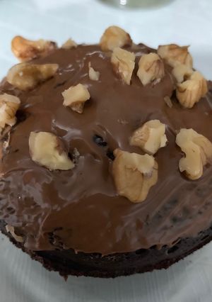 Foto principal de Bizcocho a la taza de nocilla y nueces