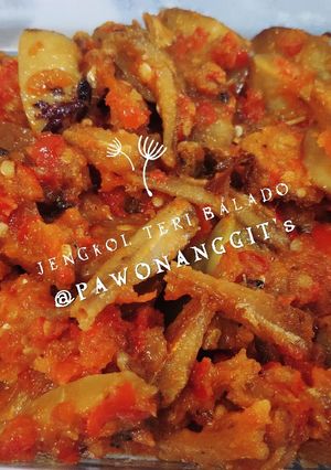 Foto resep JENGKOL TERI BALADO + TIPS MENGHILANGKAN BAU JENGKOL