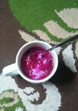 Foto resep Es kelapa buah naga