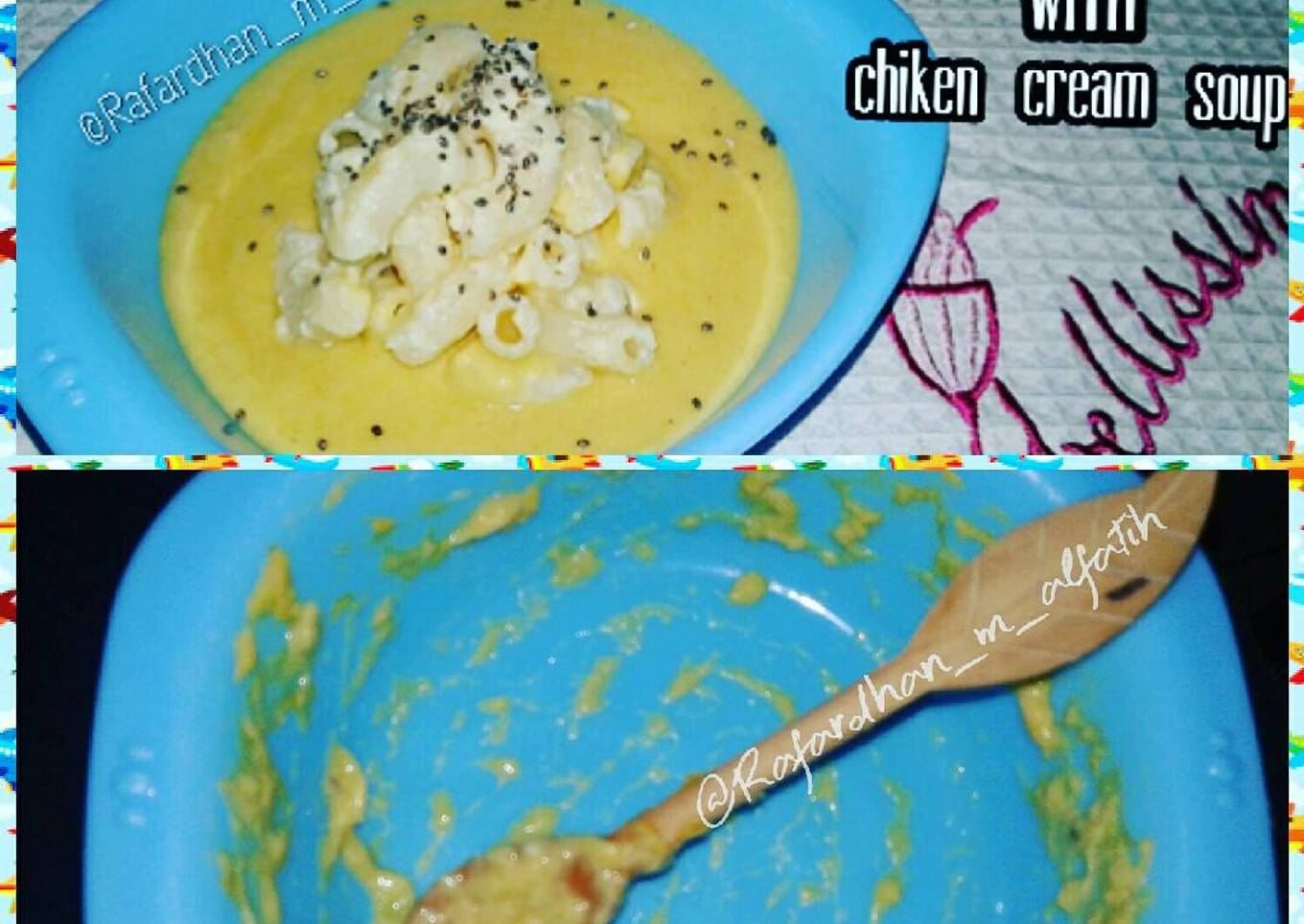 Macaron Cheese with Chiken Cream Soup (mpasi 1+)
