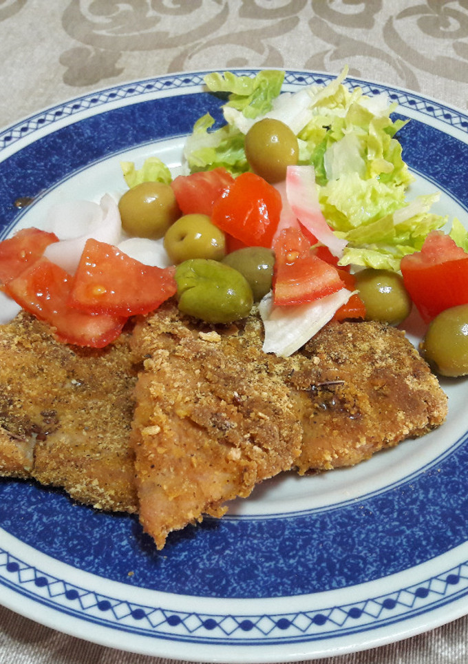 Una foto de Pollo rebozado sin gluten vegano 🍗