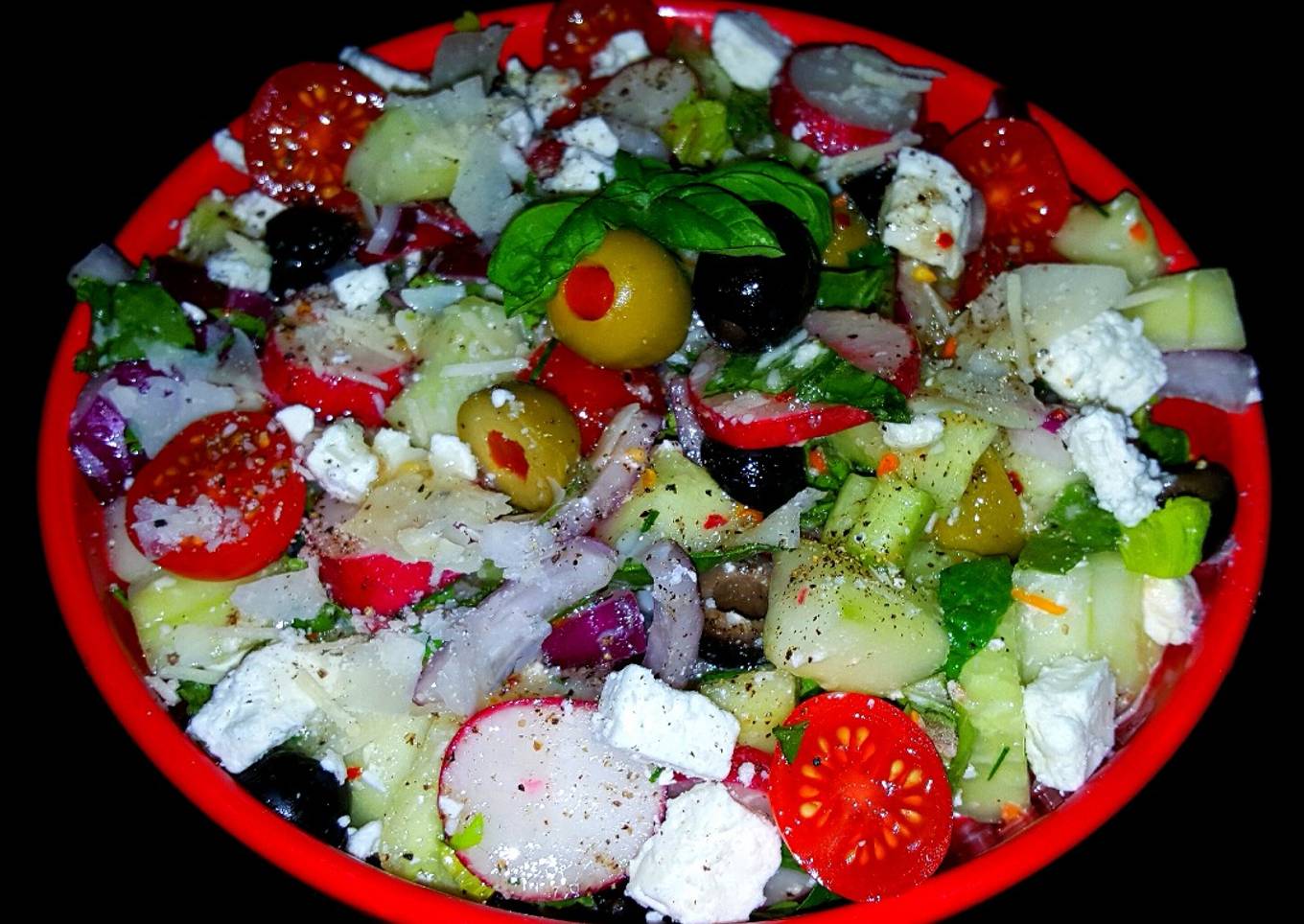 Mike's healthy delicious Greek salad