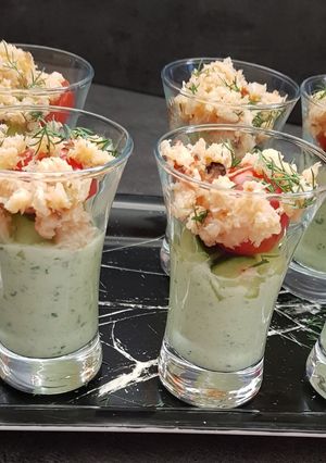 Une photo de Salade de crabe à la crème de concombre