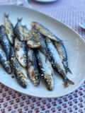 Sardinas a la plancha con sal gorda