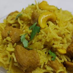 A picture of Soya chunks pulao.