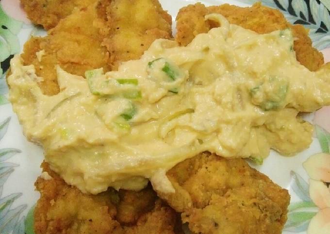 Cara Bikin Fried Chicken with Salted Egg sauce Ekonomis