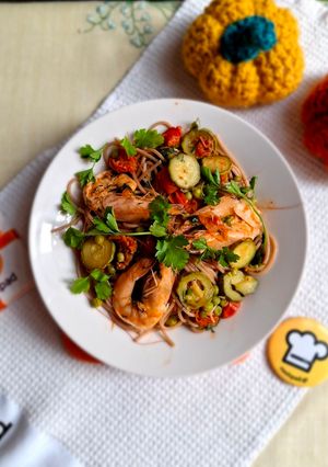 Φωτογραφία της συνταγής Linguini με γαρίδες και κολοκυθάκια