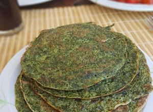 Una foto de Panqueques Verdes de Espinaca o Acelga