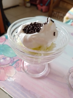 Una foto de Postre de manzana verde