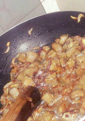 A picture of Fried liver#4weekschallenge#.