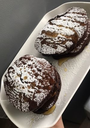 Una foto de Pancakes avena y cacao 🤯💘
