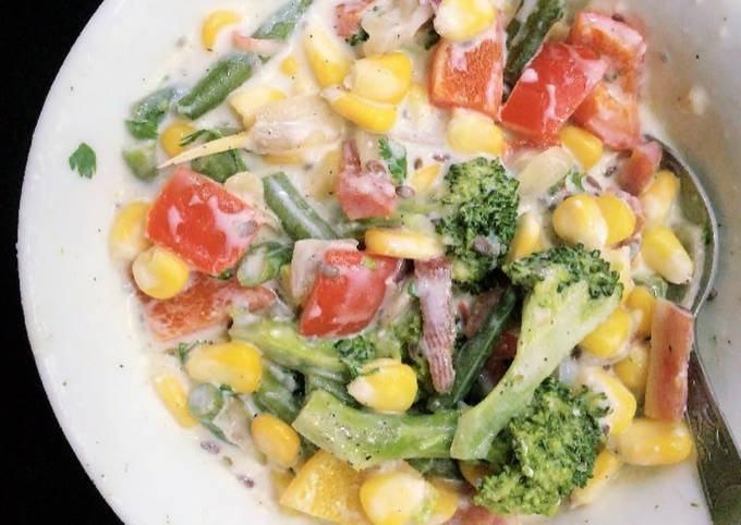 Steps to Prepare Ultimate Curd Cheese veggies salad