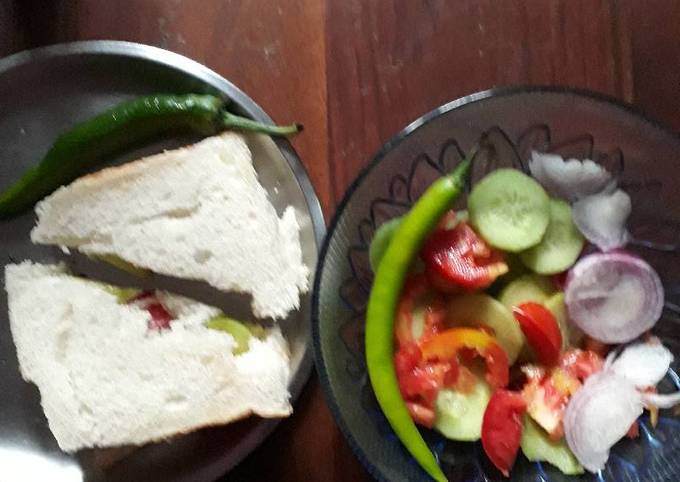 How to Make Super Quick Homemade Healthy and tasty sandwich with salad