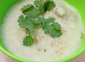 Hình của món Cháo đậu gà khoai lang thịt bằm.