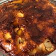Torta húmeda invertida de melocotón
